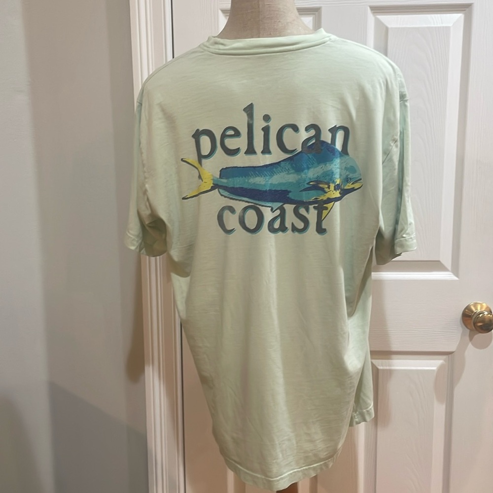 Pelican Coast dolphin 100% pre-shrunk cotton green shirt pocket men size XL